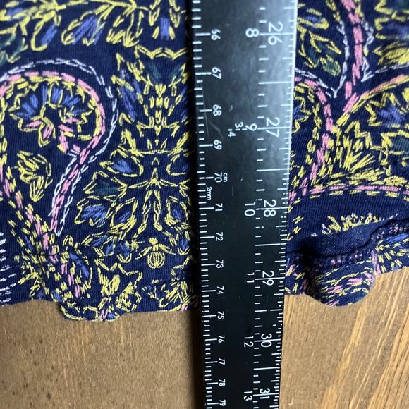 Lucky Brand Womens Blouse Multicolored Paisley Short Sleeve Boho Modal Blend 1X - Picture 7 of 10
